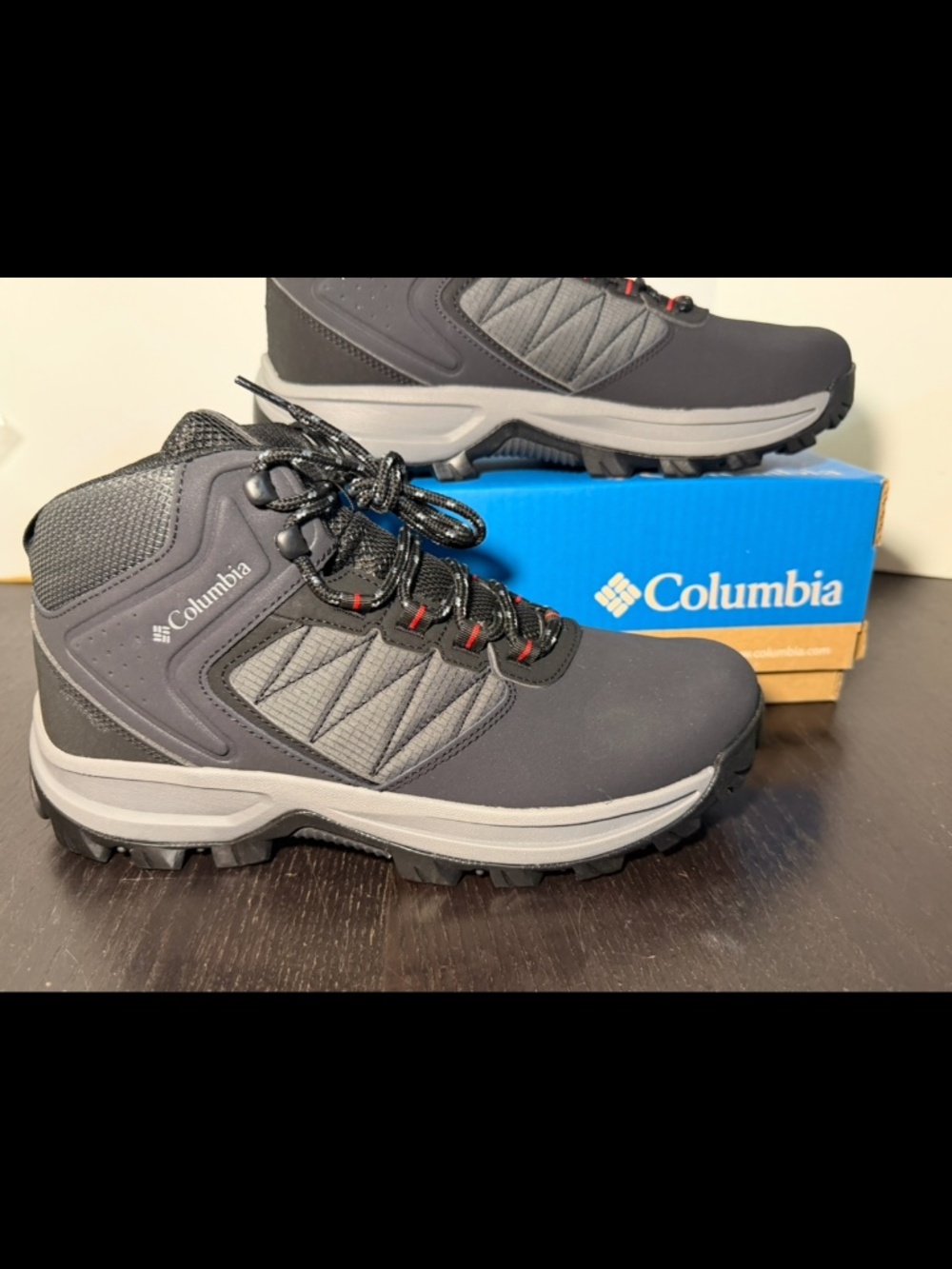 Columbia Transverse Waterproof Mid Hiking Boots Black/Grey/Steel Mens 9.5M